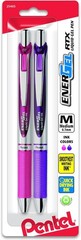 EnerGel RTX 2-Pack Retractable Pens – Fast-Drying Pink Gel Ink for Professionals