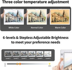 A3 LED Light Board Battery Powered 3 Mode 6 Level White