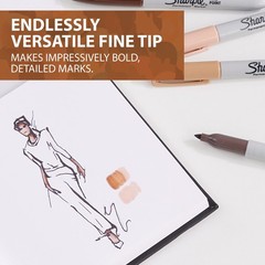 Sharpie Permanent Markers, 1 Count (Pack of 12), Assorted Shades Brown