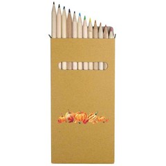 12 x ‘Colorful Watercolor Pumpkins And Leaves’ Long Colour Pencils (PE00084281)