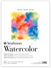 200 Series Watercolor Paper Tape Bound Pad 11X15 Inches 15 Sheets (90Lb/190G)
