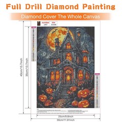 RICUVED Halloween Diamond Art Kits for 3.5 inches by 6.8 inches, Castle