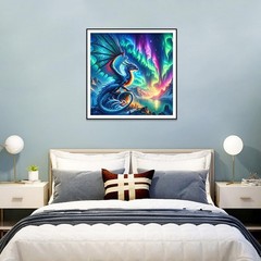 FHBUBPUP 5D Dragon Diamond Painting Kits for 30 cm x 30 cm, Multicolored