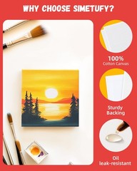 Simetufy 72 Pack 4x4inch Mini Canvas Boards Small Painting Canvas 100% Cotton…