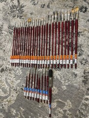 Princeton VelvetTouch Red Acrylic & Watercolor Paintbrush Series Bundle #1