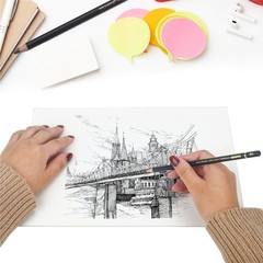TAMATA 12 Pc Professional Graphite Sketching Pencil Set (12B-4H) for Artists