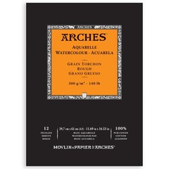 Watercolor Pad Rough Natural White Cotton Paper 140lb 11.69×16.53 Inch 12 PCS