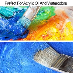 Paint Brushes Set of 24 Pieces Wooden Handles Brushes with Canvas Brush Case,…