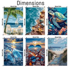 6 Pack Paint by Numbers Kits with Framed for 8×12 inches, 6PDKMT250707-US