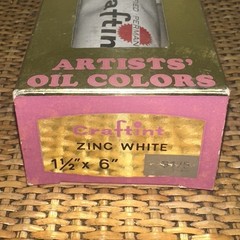 Vintage CRAFTINT Zinc White Artist Oil Paint Permanent 5 oz. Tube Made In USA