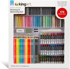 Select Series Drawing & Sketching Set, 175 Pc, Complete Art Kit with Colored Pen
