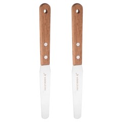 2pcs Painting Knives 4″x0.59″ Round Head Straight Palette Scraper