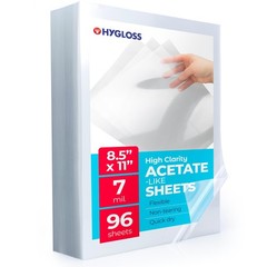 Acetate Paper 8.5 x 11 7 Mil Clear 96 Pack Craft Sheets Hygloss Crafts Projects