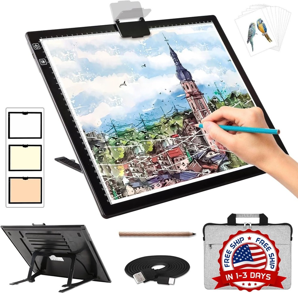 Almohadilla De Luz Recargable A3 Para Pintura De Diamantes Con Estuche Acolchado