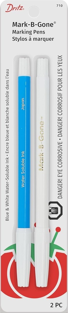 Dritz 710 Mark-B-Gone Marking Pen Combo Pack, Blue & White