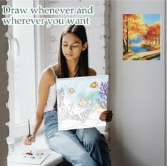 12 Pack Pre Drawn Canvas Kit 12 Pcs Pre Printed Canvas 8 x 10 In Mixed Style