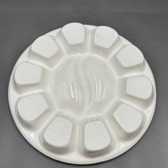 MEEDEN 12-Well Ceramic Paint Palette Porcelain Watercolor Acrylic Mixing Tray Wh