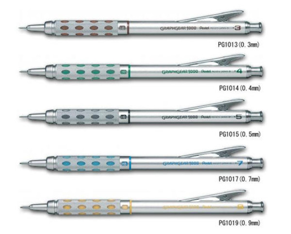 Pentel GraphGear 1000 Drafting Mechanical Pencil 0.3 0.4 0.5 0.7 0.9mm