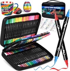 80 Colors Acrylic Paint Pens, Dual Tip 1 Count (Pack of 80)
