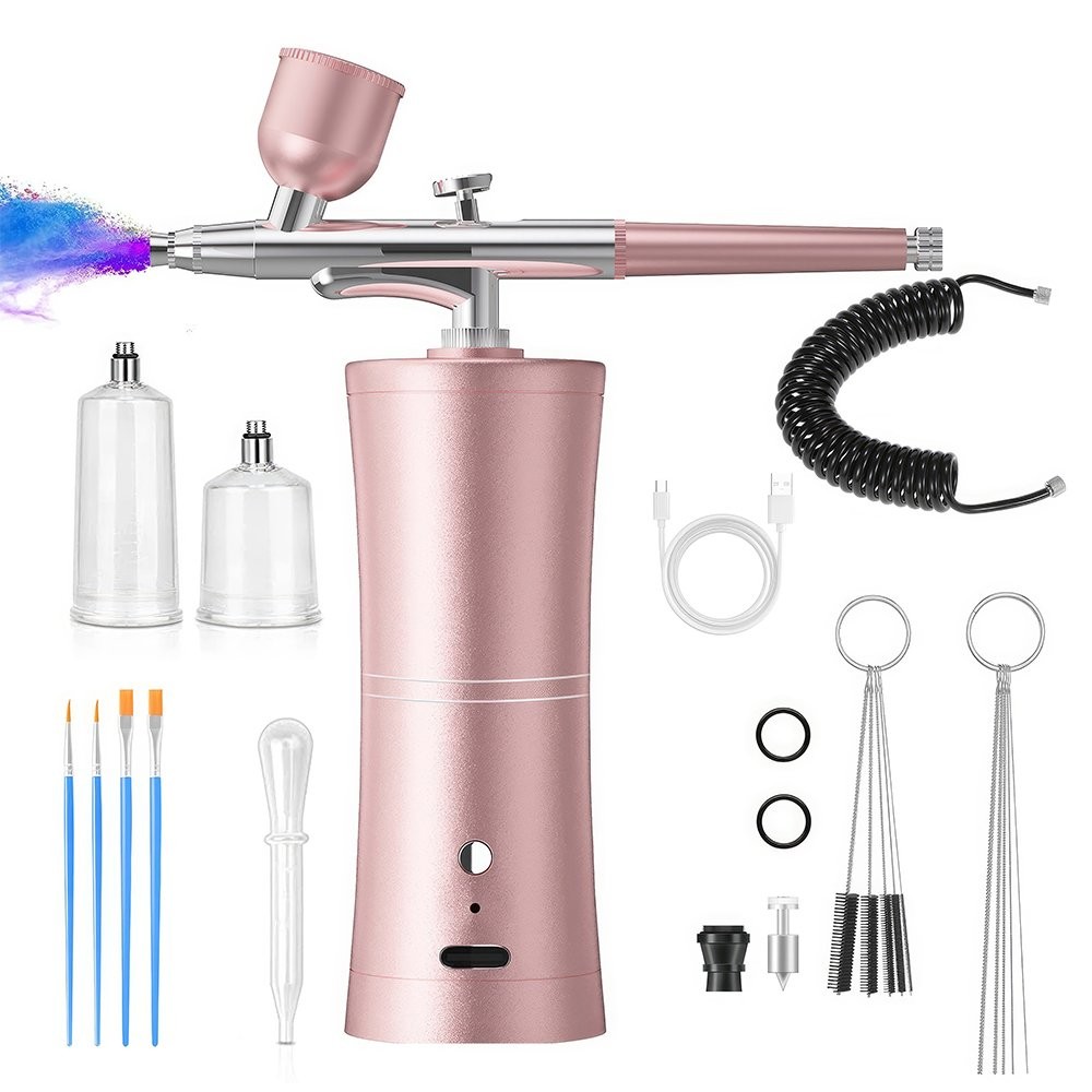 Cordless Airbrush Kit with Compressor Handheld Rechargeable Air Brush Gun Kit US