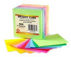 Hygloss Note Paper Cube – 3″ Square x 3″, 500 Sheets, 10 Assorted Colors