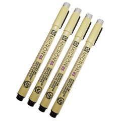 Sakura Pigma Micron 05 Black Pen 0.45mm Line Width 1 Count (Pack of 4),