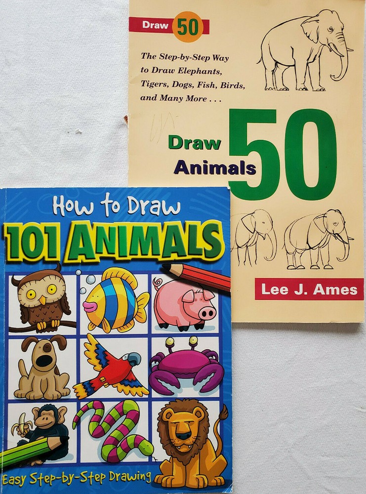 2 How to Draw Animals Books Step By Step Drawing 101 Animals And 50 Animals