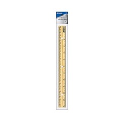 BAZIC Products Wooden Ruler 12″ (30cm), Singel Metal Edge, 1-Pack, Wood