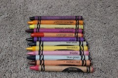 (12) Rare Discontinued Crayola Crayons OOP Rose-Pink Indian red thistle lemon