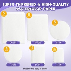 50 Sheets Watercolor Paper Bulk 6 Sizes 9 X 128 X 108 X 8 Etc.300 Gsm Wh