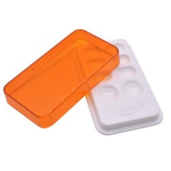 Angzhili 1 Piece Dental Palette with Cover,8 Slot Resin Orange