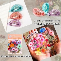 Scrapbook Supplies Kit with 246 Sheets Textured & Floral Scrapbook , 50 Pcs F…