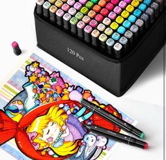 120 Colors Art Drawing Markers Set for Kids Adults Dual Tip Alcohol Markers Gift