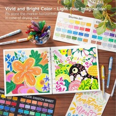 Automatic Ink Control Acrylic Paint Markers, 48 Colors Brush Tip Acrylic Pain…