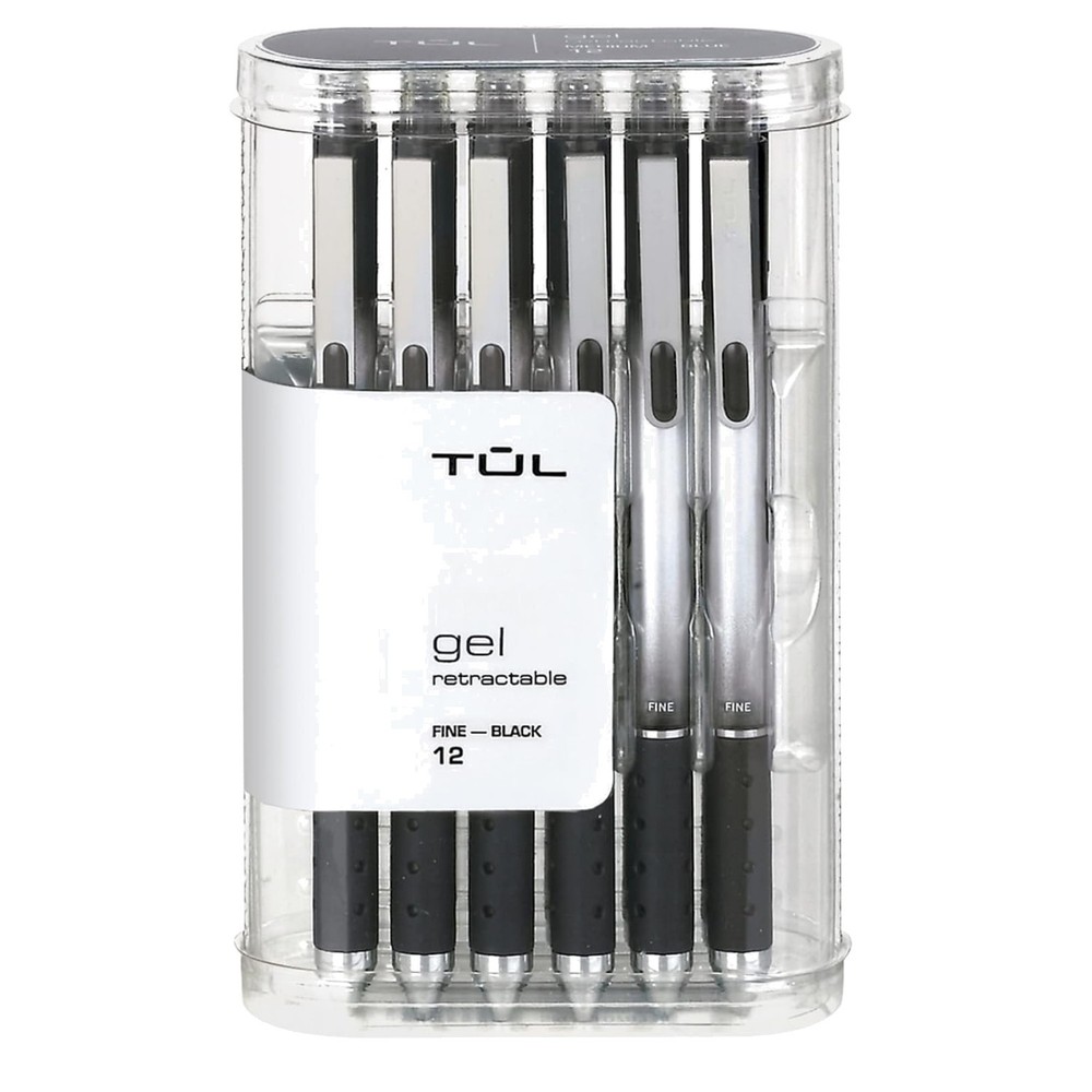 Comfort Grip Retractable Gel Pens, 0.5mm Fine Point, Pack of 12 for Sketching