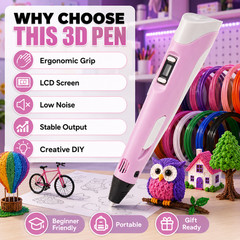 3D Printing Pen Kit LED Display Drawing Pen PLA Filament Kids Gift Starter Set