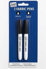 2 x Permanent Fabric Pens Clothes Textile Label Laundry Waterproof Marker Pen