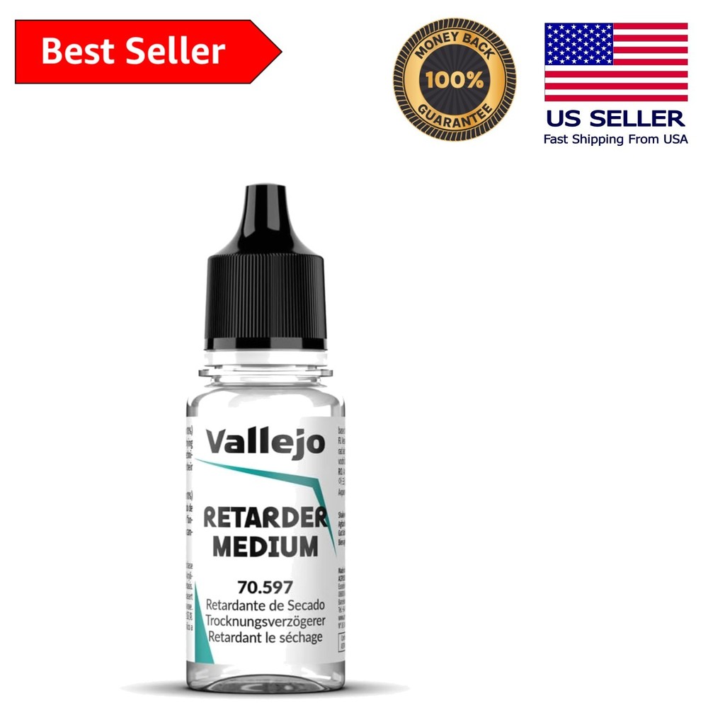 0.57 Fl Oz Acrylic Paint Drying Retarder – Non-Toxic, Ideal for All Surfaces