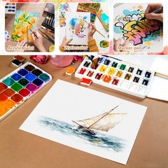 80 PCS 300GSM Natural Cotton Watercolor Paper 8.5×11 Inch Cold Press Artist