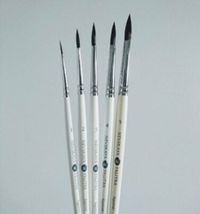Squirrel Brush NEVSKAYA PALITRA Artist Round SHORT Handle Professional RUSSIA