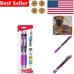 2pk EnerGel RTX Gel Pens Medium 0.7mm Pink Violet Ink Smooth Writing Refillable