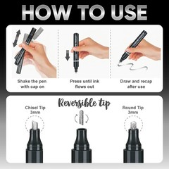 3PK Liquid Chrome Markers – Permanent Mirror Chrome Pens, Chrome Paint Pens f…