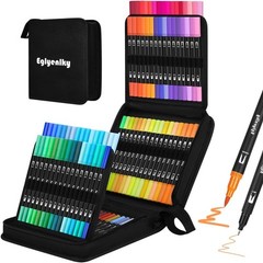 Dual Brush Art Markers with Fine Tip for Drawing Lettering Calligraphy