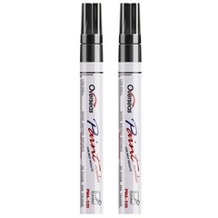 Permanent Paint Pens Black Markers – 2 Pack Single color Oil Based Paint Mark…