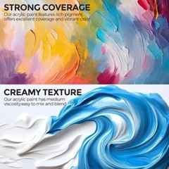 Smallbudi 18 Colors Acrylic Paint Set 250ml Non-Toxic