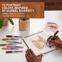 Sharpie Permanent Markers, 1 Count (Pack of 12), Assorted Shades Brown
