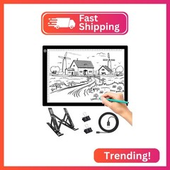 A4 LED Light Pad for Tracing, Adjustable Brightness Drawing Light Board forDiamo