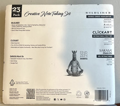 Zebra Creative Notetaking Set. Mildliner/ClickArt/Sarasa MarkOn “23 Pack”.