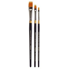 Gold Paint Brush Set of 3 for Texturing Crafts Acrylic Oil Watercolor Art