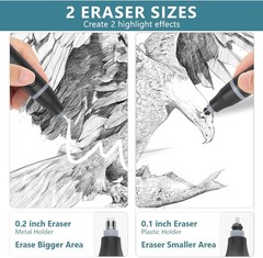Electric Eraser Kit USB C Rechargeable with 220 Refills Dual Sizes for Artists